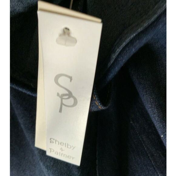 Shelby & Palmer Dress Women Sz 6 Belted Roll Up Sleeve Button Flap Pockets Denim - Picture 9 of 9